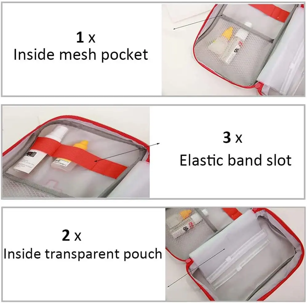 Empty Portable First Aid Kit for Outdoor Travel Home Small Medical Bag Emergency Survival Storage Household Camping Medic Box