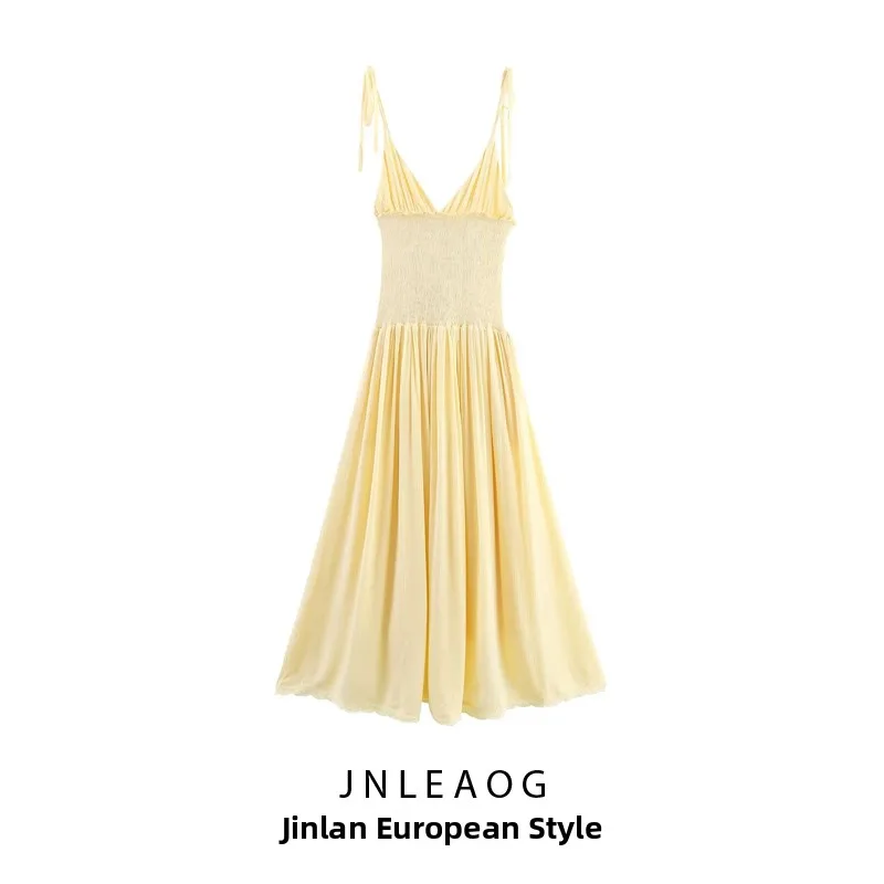 JNLEAOG Faionable nid d'abeille épissure Midi Dr printemps nouveau t-shirt décontracté H-Sle pour femmes-quarts Sve lin Fiber de Polyester