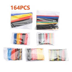 164PCS Polyolefin Heat Shrink Tubing Rubber Box Set Electronic DIY Kit Electrical Eva Material Connection Tubing Cable Sleeves