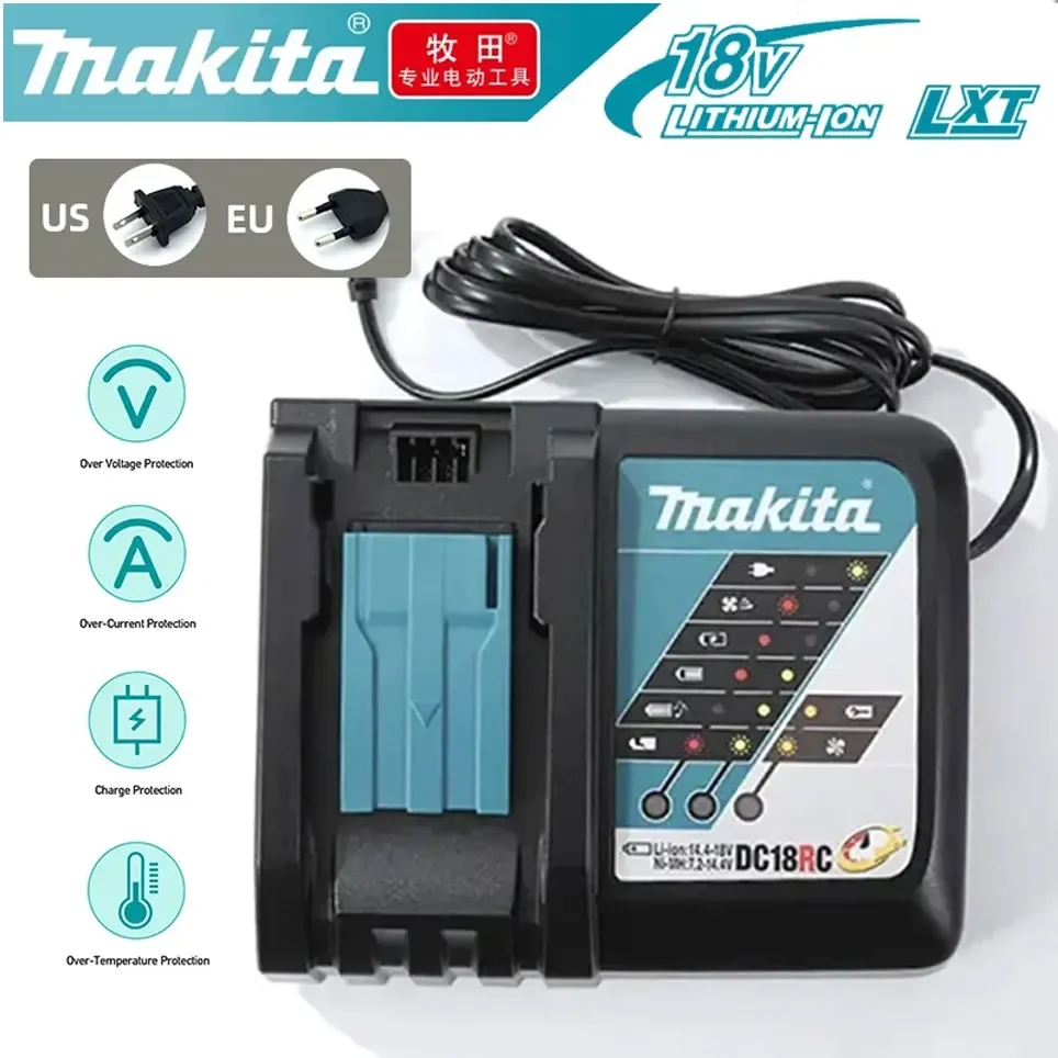 

DC18RC For Makita 18V Drill Battery Charger 3A Li-ion Charger for Makita 14.4V 18V LXT BL1815 BL1860 BL1430 BL1450