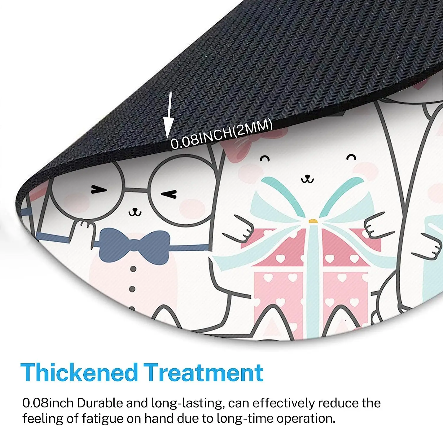 Round Mouse Pad Cute Cats Mouse Mat Small Non-Slip Rubber Base Round Mousepad with Designs for Working and Gaming Home