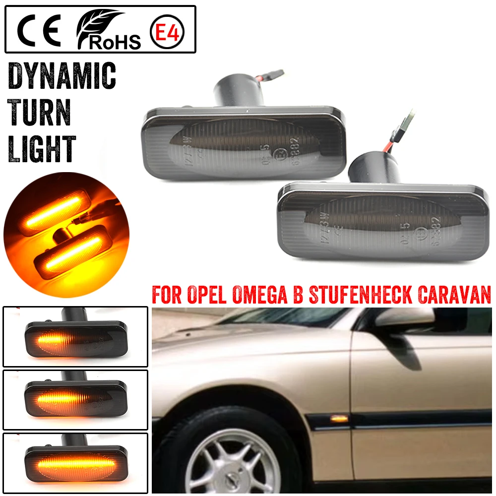

2PCS For Opel Omega B Stufenheck Caravan 1994-2003 Led Dynamic Turn Signal Light Side Fender Marker Sequential Blinker
