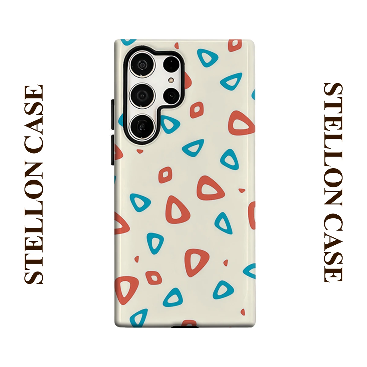 Geometric Triangle Doodle For Samsung Galaxy Phone Case S23 S20 S25 FE S24 Plus S26 Ultra 2-IN-1 Shockproof Bumper Hard PC