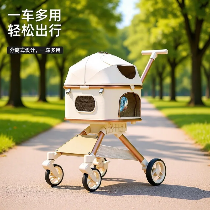 One Click Folding Aluminum Alloy Shock Absorbing Lightweight Universal For Small Dogs And Cats