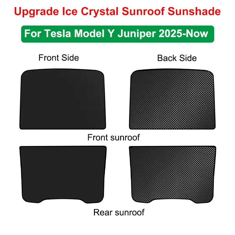 

Sunroof Sunshades For Tesla Model 3 Highland 2024 Model Y juniper Ice Cloth Buckle Sun Shade Glass Front Rear Skylight Accessory