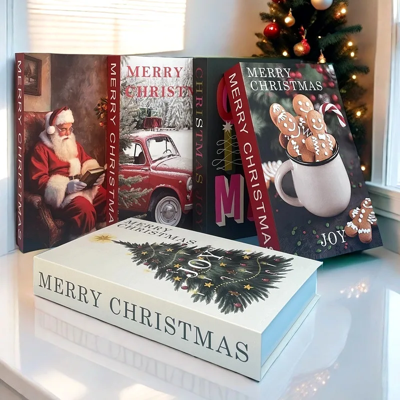 

Christmas Decoration Fake Book Storage Box Luxury Decorative Books Design Coffee Table Shelf Bedroom Accessories For Home Decor