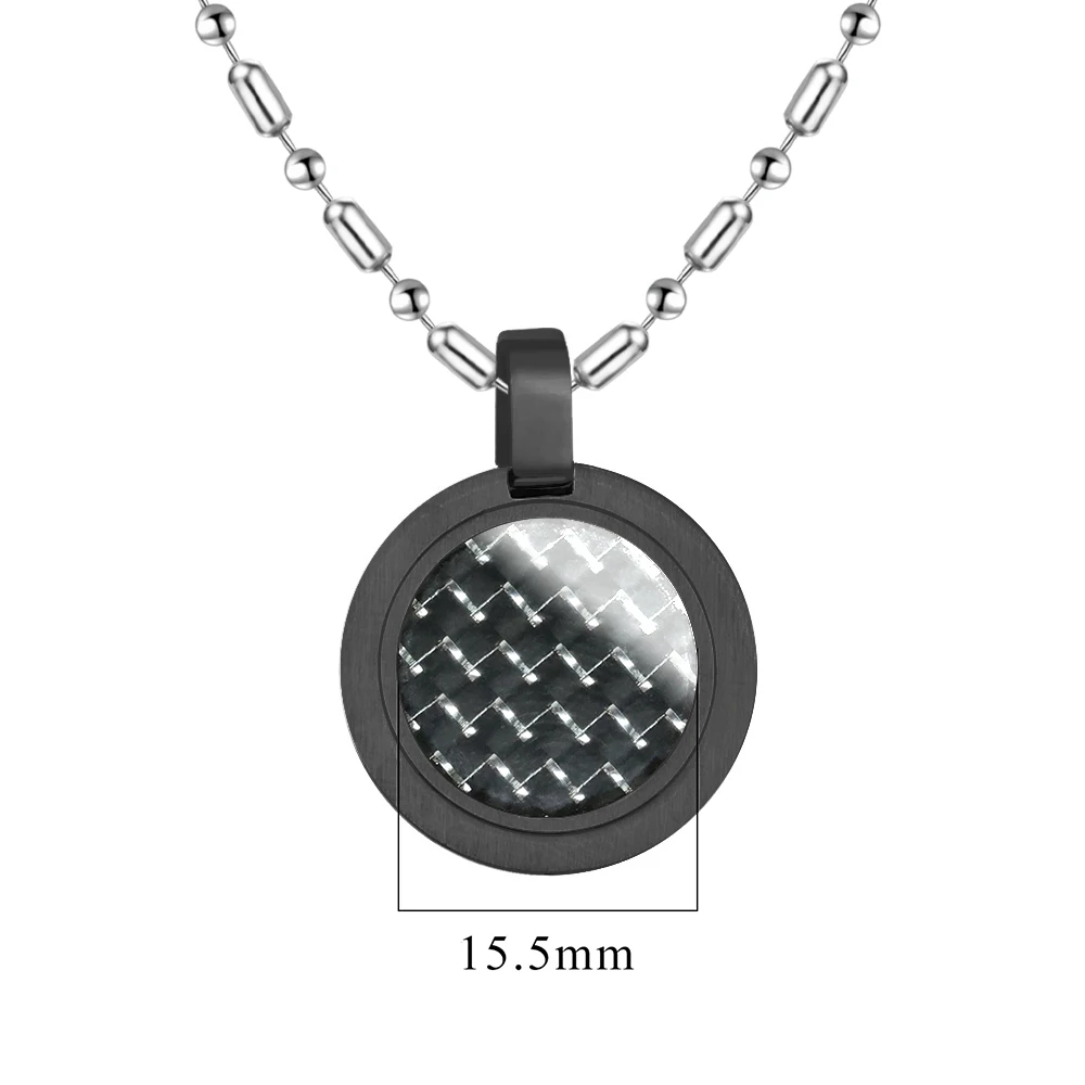 Shiny Black Pendant with 16 High-Quality Diamonds Health Necklace Unique Hypoallergenic Surgical Grade Metal Jewelry for Women