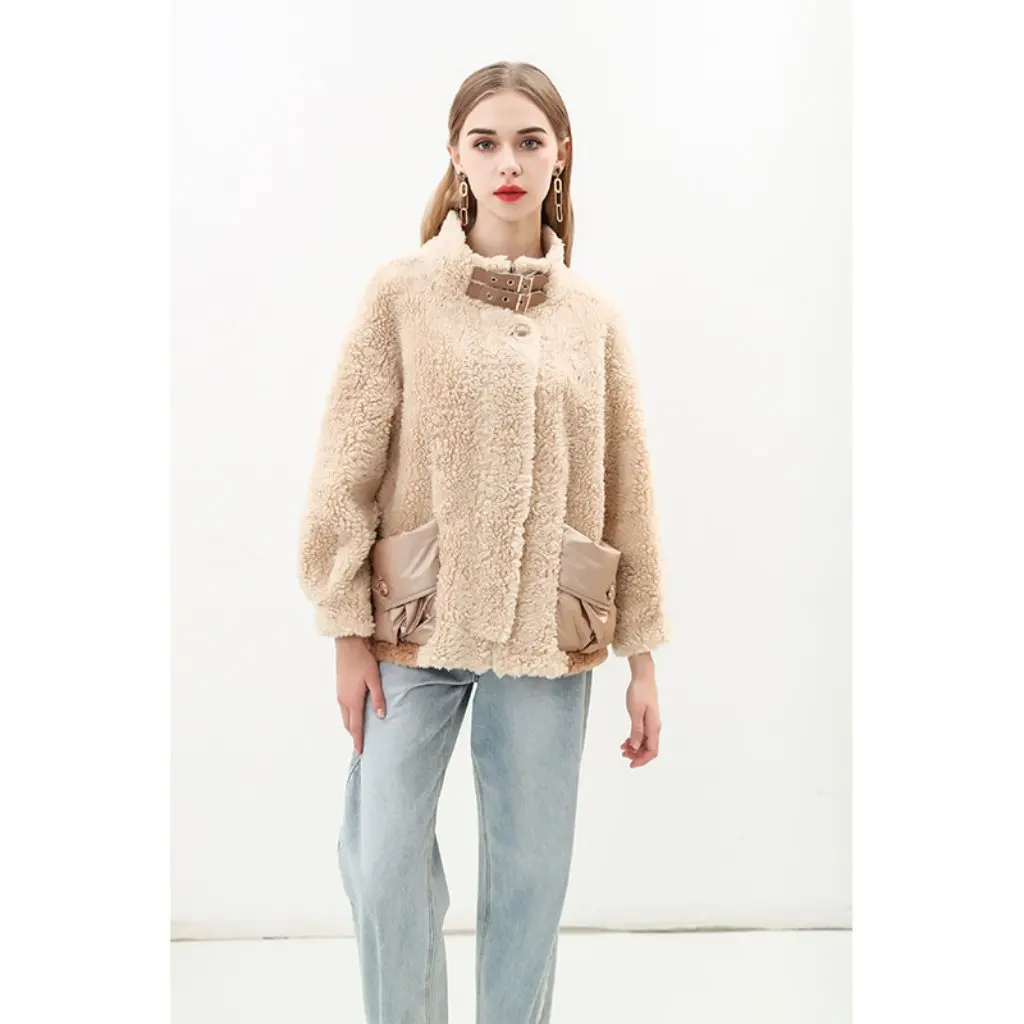 Manteau décontracté de Style coréen pour femmes, laine de vison tissée, vêtements chauds en fourrure pour l'automne et l'hiver, vêtements d'extérieur tendance saisonnier