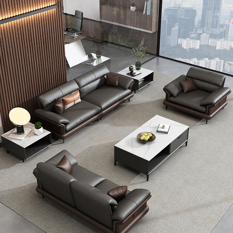 

Luxury Modern Leather Office Sofa Furniture Set Commercial Furniture for Home Office and Bedroom Elegant Corner Sofa Design