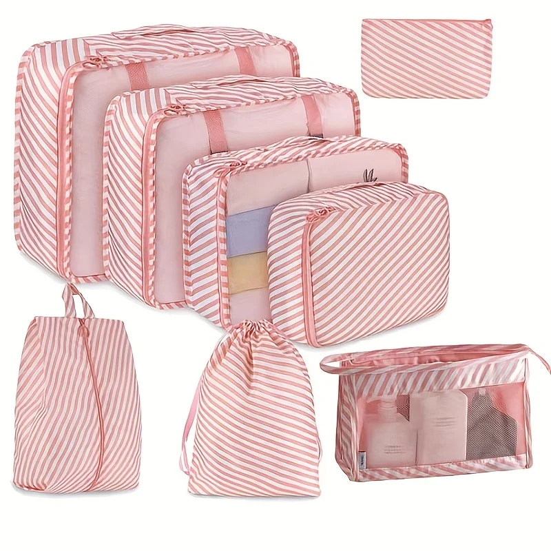 set of large luggage, portable mesh clothing organizer for travel, foldable, is a practical accessory for travel