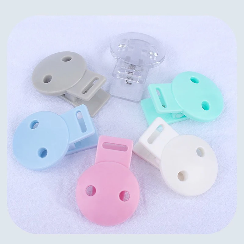 Solid Plastic Clips Chupeta para Bebês, Suporte Chupeta, mamilos infantis, DIY Cadeia Mordedor, Acessórios do brinquedo do bebê, 5Pcs