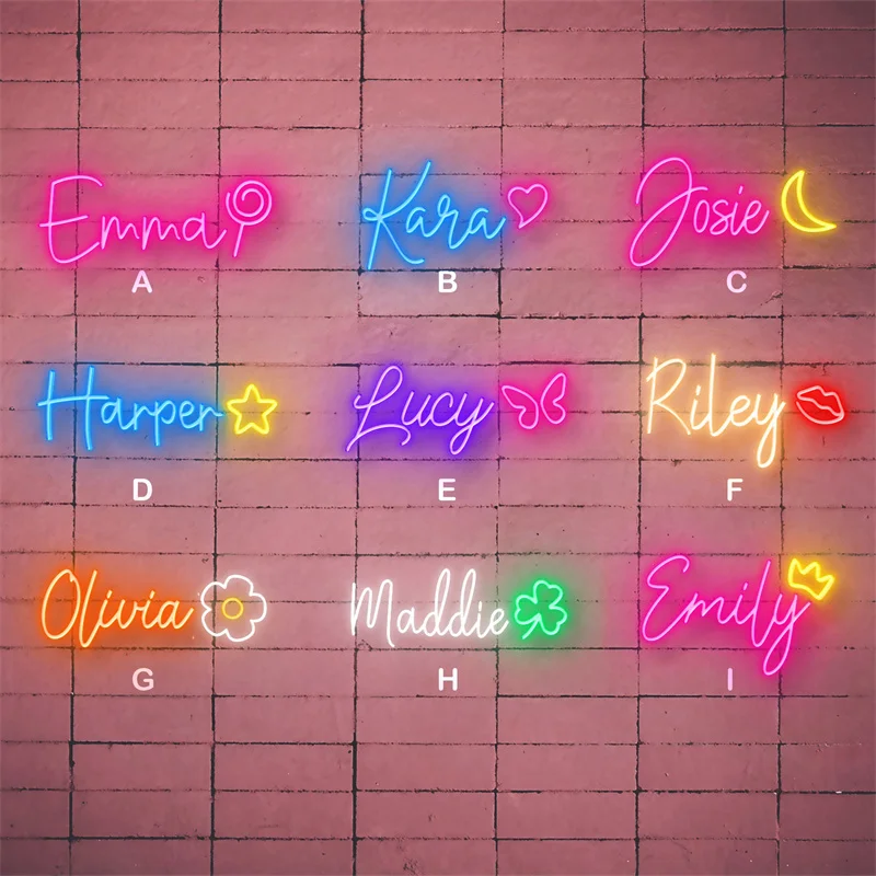 Letrero de neón con nombre personalizado, regalo de fiesta de cumpleaños para bebé, decoración de pared para el hogar, letrero con nombre Led, decoración para dormitorio, regalos personalizados para ella