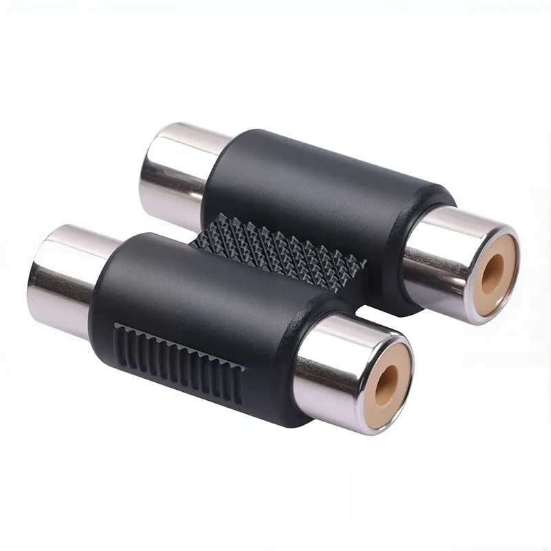 5 piezas conector macho a doble hembra RCA enchufe de loto, toma RCA hembra, adaptador de audio de 3 hembras para cable de video 2