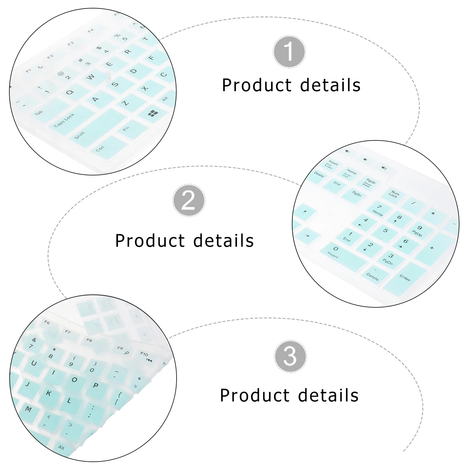 

1 pc Silicone Keyboard Protector Waterproof Dustproof Cover Compatible For Dell Kb216 Km636 Optiplex 5250 3050 3240