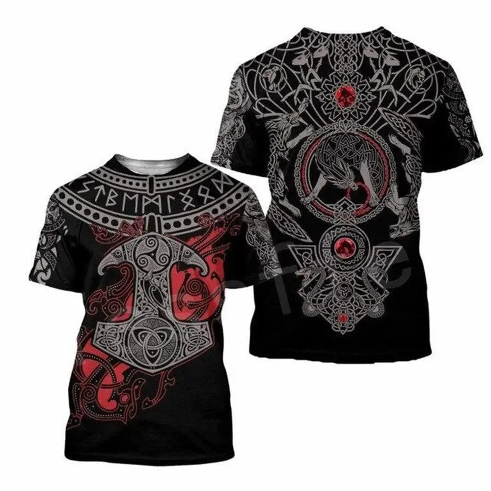 

2025 Summer All-new Viking 3d Printed Men's T-shirt Shirt Printed Clothing Boom Punk T-shirt Harajuku Men's Loose Crewneck TopS
