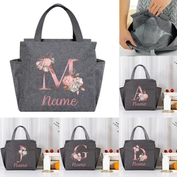 Custom Name Insulated Lunch Bag Lunch Box Thermal Food Bags for Travel Work School Personalized Gift for Her Reusable Picnic Bag