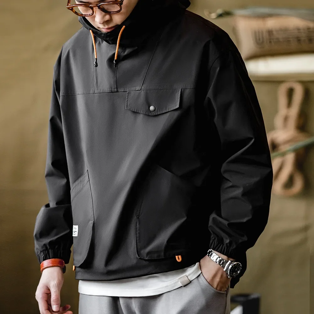 

Japanese Style Outdoor Multi-pocket Hooded Men's Sweatshirt. New Style for Autumn. Assault Windproof Functional Jacket Coat.