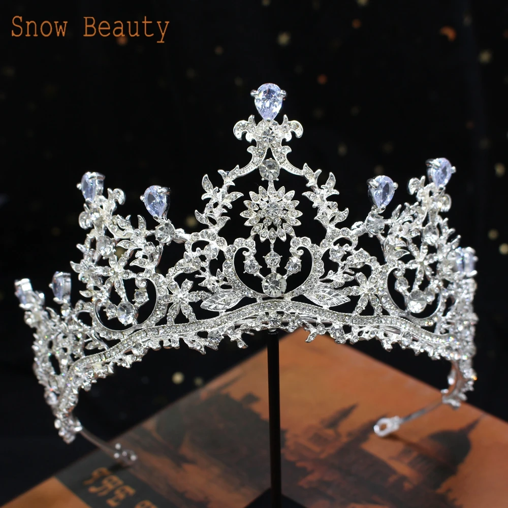 A195 Barokke Wedding Hoofdband Crystal Bruids Kronen En Tiara Haar Sieraden Accessoires Vrouwen Strass Hoofddeksels Koningin Diadeem