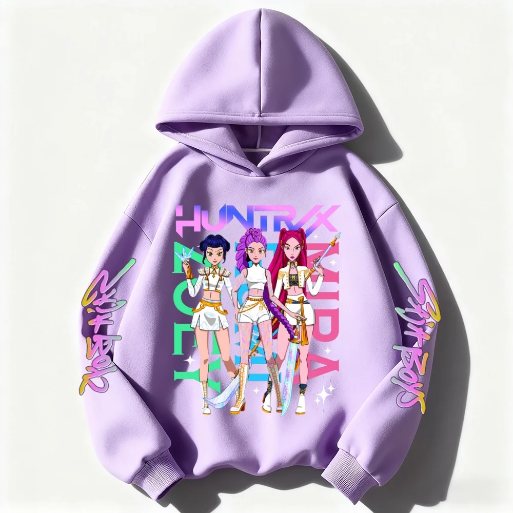 

KPop Demon Hunter Celebration Children's Long Sleeve Hooded Sweatshirt Autumn Travel Outfit Suitable as a Gift for Children