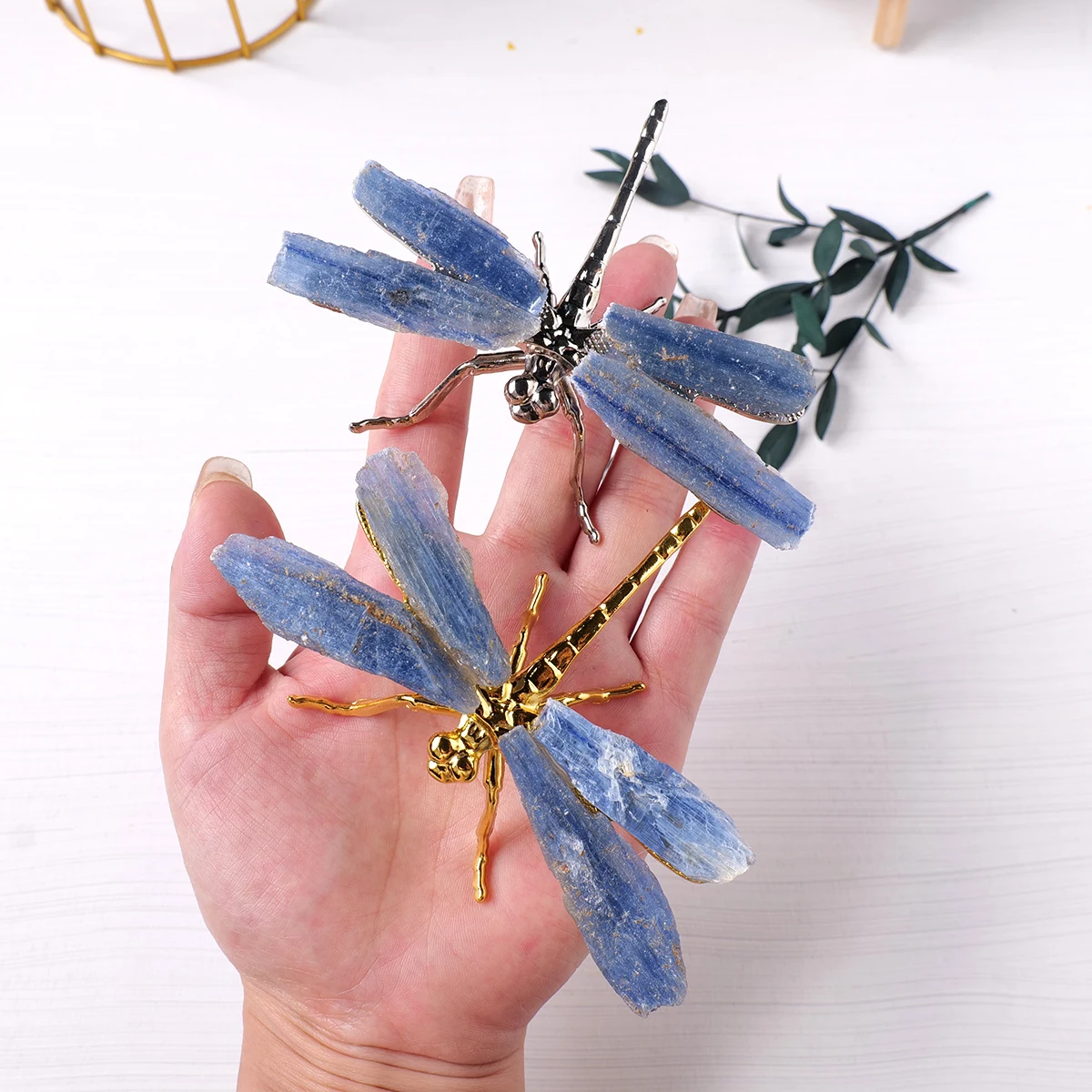 1pc Natural Crystal Kyanite Dragonfly Home Decoration Indoor Decoration Dragonfly Handmade Crystal Crafts