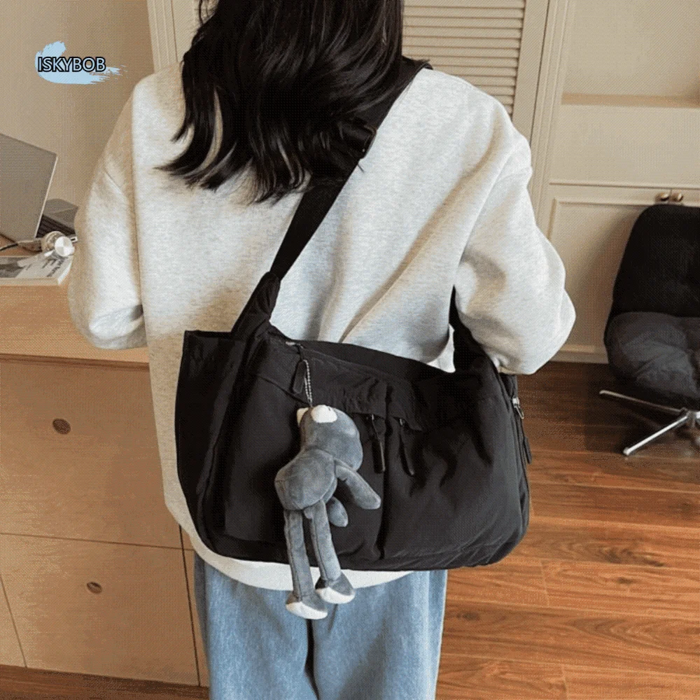

Lightweight Nylon Tote Bag Spacious Capacity WaterResistant Large Capacity Bag Casual Design Unisex Style Women's Commuting Bag
