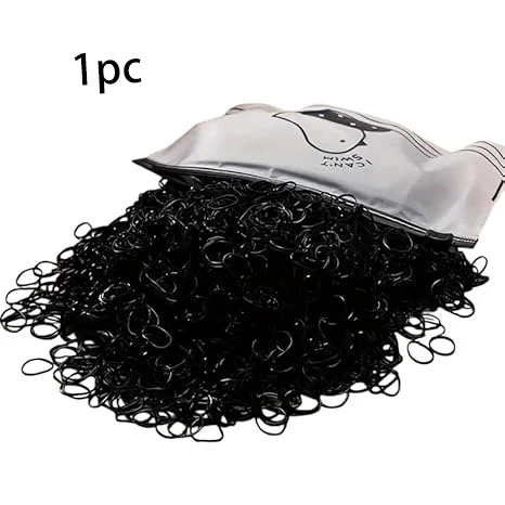 Fun Cartoon Printed Bag of Elastic Bands - 300+ Pcs for Holiday Prep, Hairstyles, DIY Crafts, and Organizing (1 Pack)