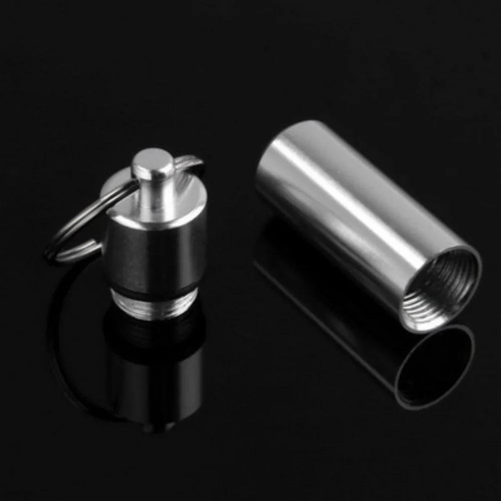

Hot Sale Key Capsule Safe Medicine Drug Aluminum Container Money Pill Box Holder Case Keychain