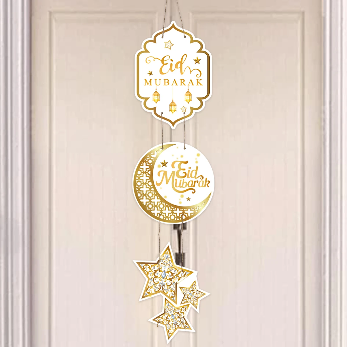 EID Mubarak Decorations Door Hanging Ramadan Decor 2025 for Home Door Hanging Ramadan Kareem Islamic Muslim Party Eid Al Adha