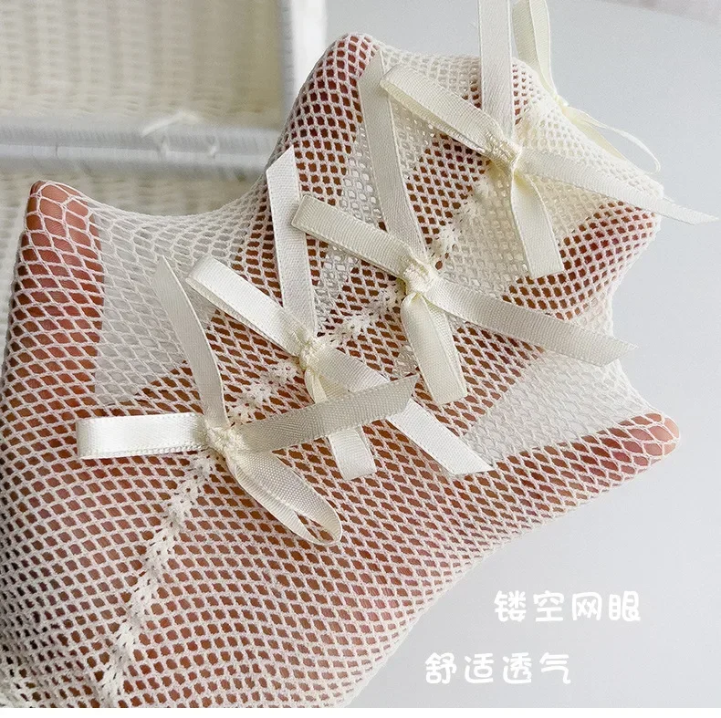 1 Pair Summer Tight for Children Girl Sweet Princess Bowknot Style Pantyhose for Kids Thin Soft Breathable Fishnet Stocking Sock