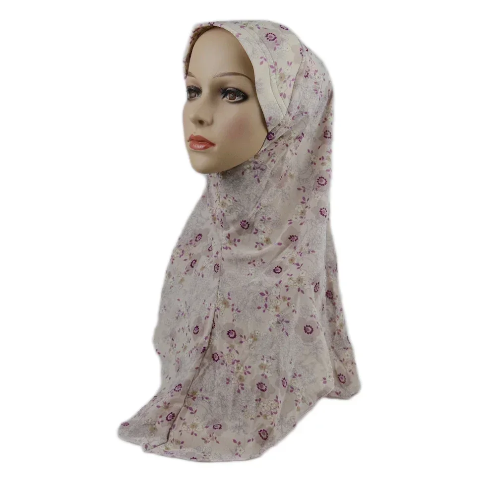 Muslim Women Hijab Print One Piece Amira Head Scarf Wrap Turban Islamic Headscarf Pull On Ready Made To Wear Niqab Shawl Caps