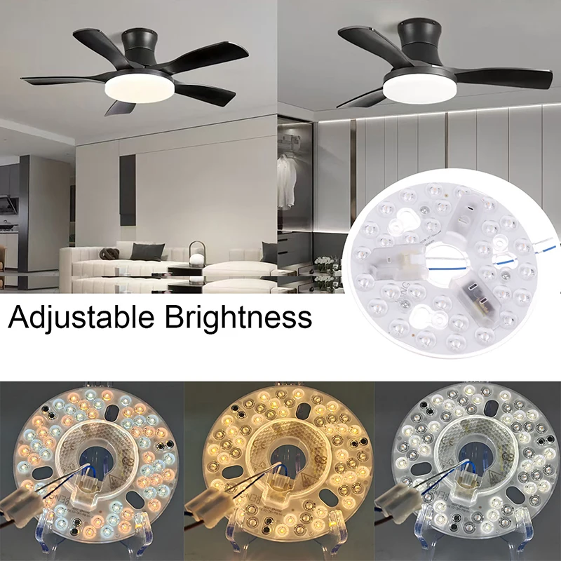 LED Light Replacement Adjustable Brightness 5.3 Inch LED Light Retrofit Kit 95 To 265V For Ceiling Fan Light, Pendant Light
