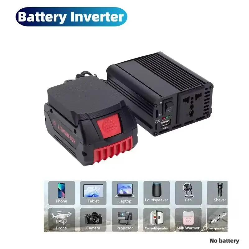 for Bosch 18v Lithium Battery Inverter  200W Portable Battery Converter DC  Adapter  w/USB Adapter Converter (tool only)