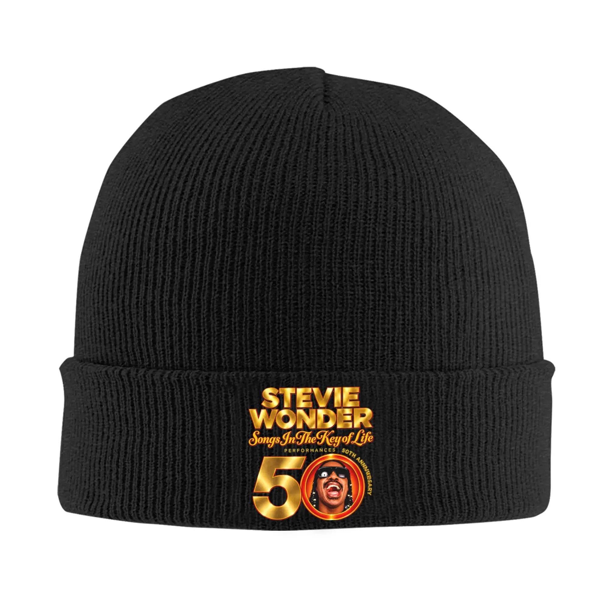 Stevie Wonder Songs in The Key of Life 50th Anniversary Tour  Knitted Caps for Women Men Beanie Winter Hat Acrylic