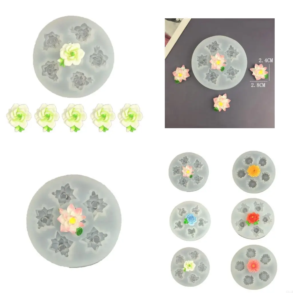 Silicone Jewelry Mold For Polymer Clay Epoxy Resin Creation Heat Resistant Material With Detailed Floral Patterns