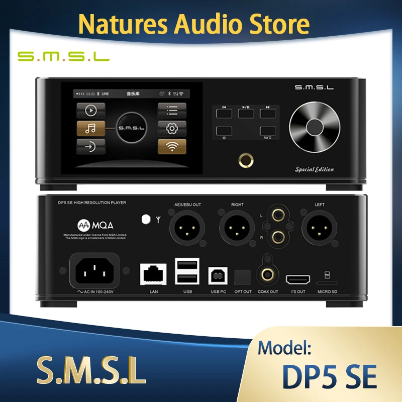 

SMSL DP5SE HIFI Network Music player ES9039Q2M DP5 SE Streaming Media Bluetooth MQA DAC USB DLNA Airplay Supports Wifi 2.4G 5G