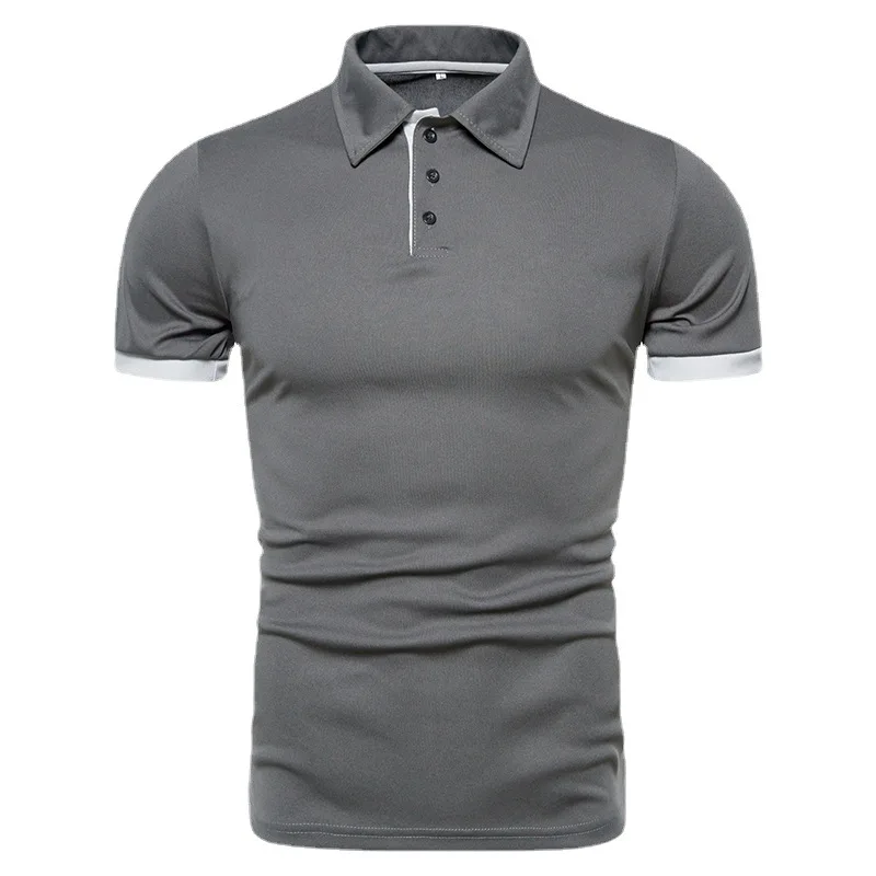 

2025Spring and summer new men's solid color short sleevePOLOFashion Business Casual Turn-down Collar Shirt