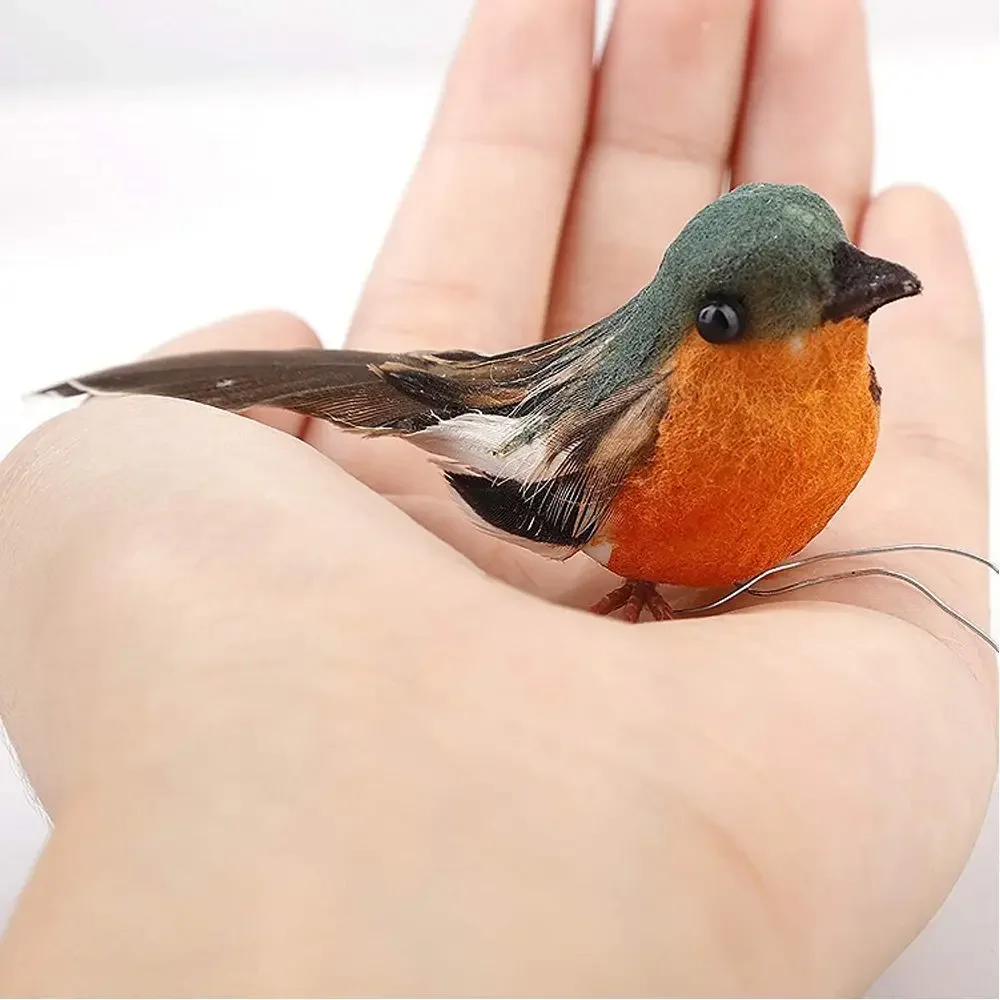 1PC Lifelike Artificial Bird Model Home Decoration Multicolor Little Bird DIY Feather Foam Vivid Feather Bird Outdoor Indoor