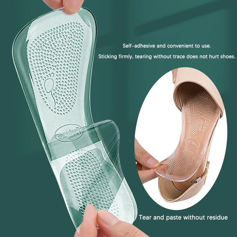 For Women Flat Feet Arch Support Silicone Orthopedic Insoles For High Heels Inserts Foot Massager Shoe Pads