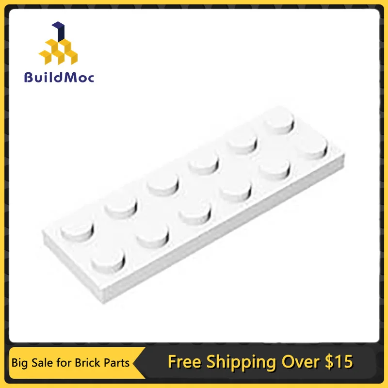 10Pcs MOC Parts 3795 Plate 2 x 6 Compatible Bricks DIY Assmble Building Blocks Particle Kid Puzzle Brain Toy Birthdays Gift