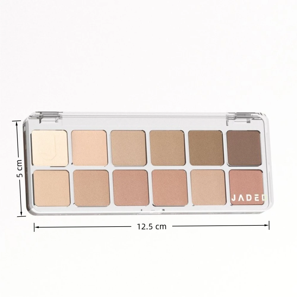 Cool Atmosphere 12 Colors Cool Eyeshadow Full Matte Earth Color Eye Shadow Lasting Low Saturation Makeup Palette Women