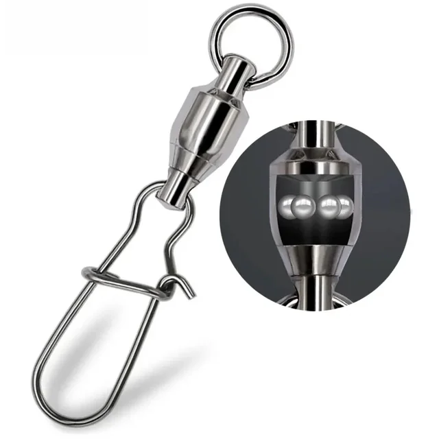 Kit de Conectores Giratórios para Pesca com 20 Peças, Fivela de Anel Rolante com Rolamento de Esferas e Ferramentas de Linha para Iscas com Trava Cruzada