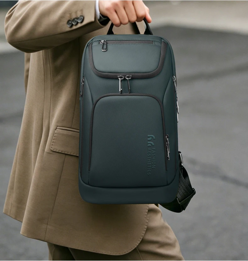Heroic Knight Multifunktionale Herren-Handtasche mit großem Fassungsvermögen, wasserdichte Oxford-Brusttasche, lässige Umhängetasche für Herren für Outdoor-Sportarten – Detail 10