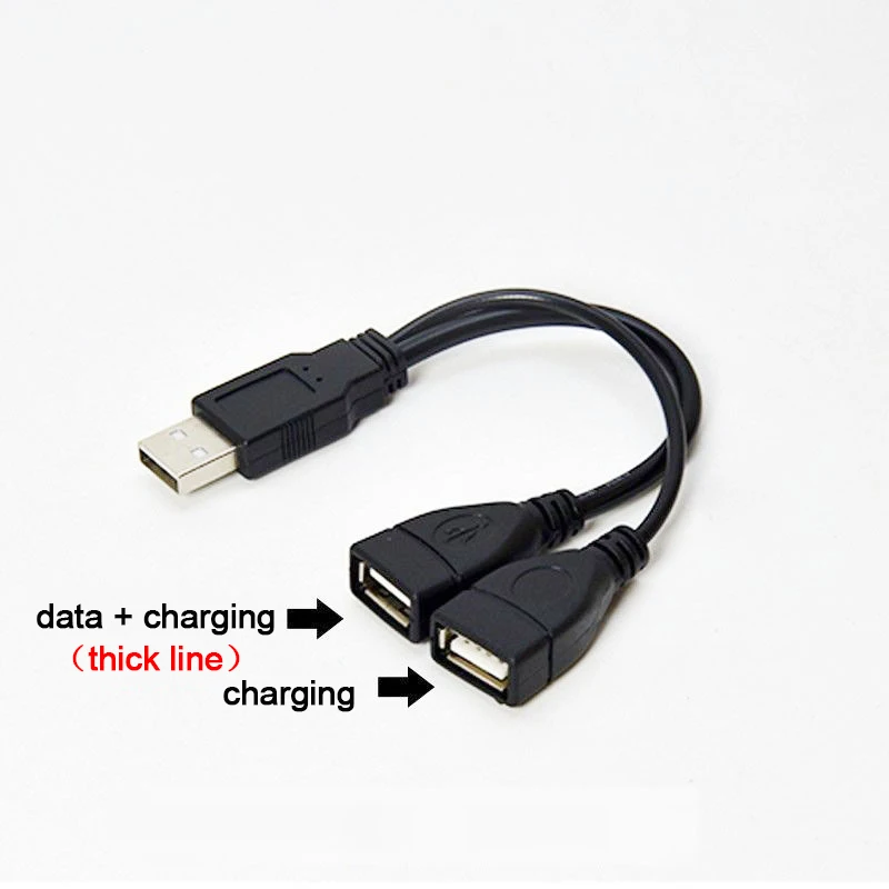 Línea de extensión USB 2,0 2 en 1, Cable de datos USB macho a 2 hembra, adaptador de carga, divisor para tarjeta de red de disco duro