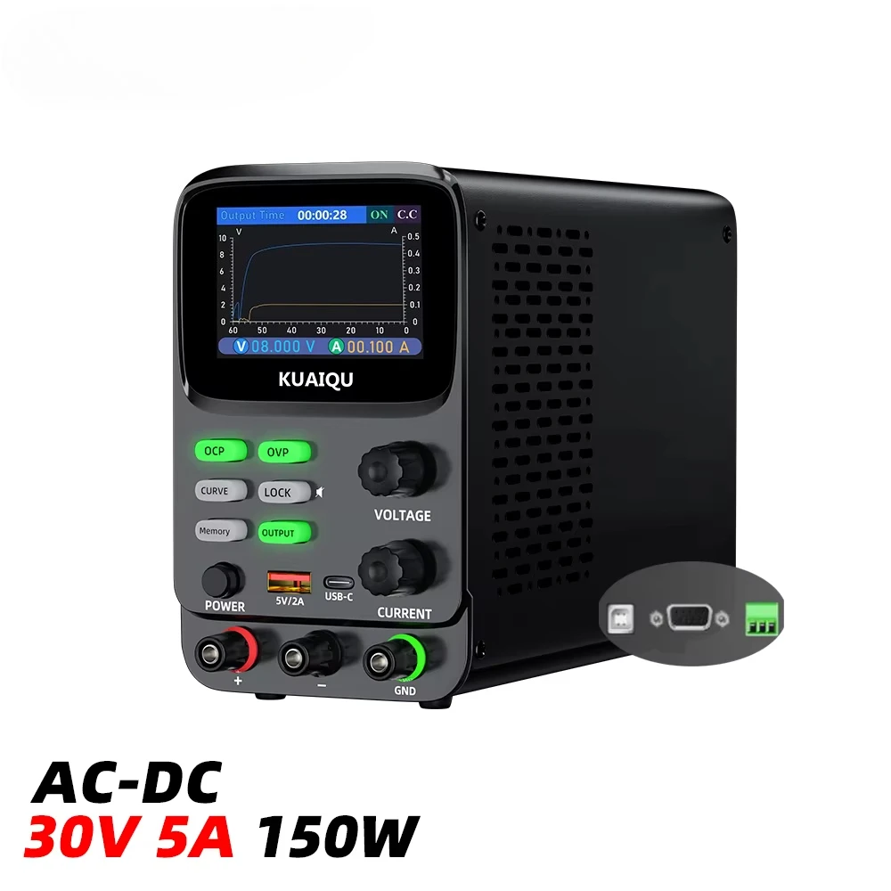 KUAIQU SPPS-K305R Precision DC Power Supply 30V 5A with Low Ripple ≤5mV RS232/485 USB Interface for Industrial Electronic Test