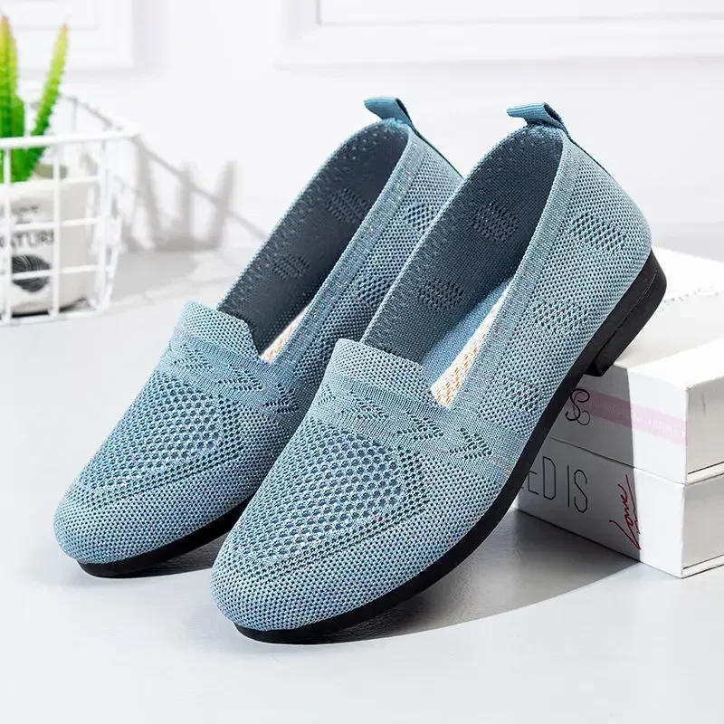 Dames Casual Platte Schoenen Herfst Mesh Ademende Platte Schoenen Dames Comfort Licht Sneaker Vrouwen Slip On Loafers Zapatillas Mujer