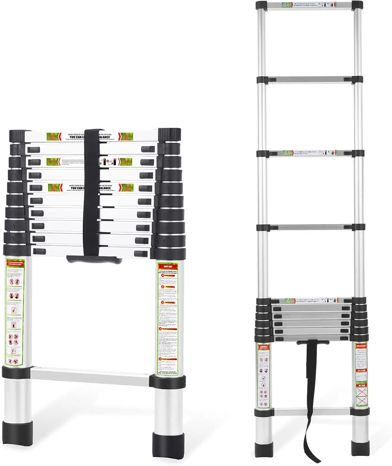 

10.5FT Aluminum Telescoping Ladder with Non-Slip Feet, Portable Extension Ladder for Household and Outdoor Use, 330lb Capacity