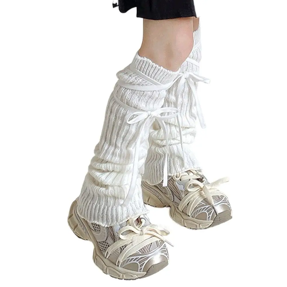 Korean Style Solid Color Kids Lace Leg Warmers Elastic Knitted Lolita Style Socks Soft Fabric Lace Trim Foot Cover Lolita Style