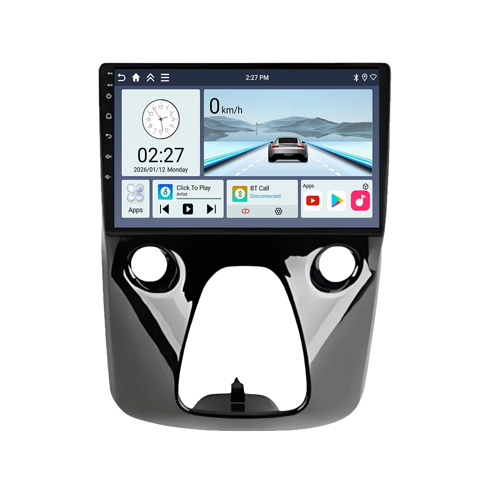 Car Radio Android 16 For Toyota Aygo Peugeot 108 Citroen C1 2016-2020 Navigation GPS Android Auto Stereo Carplay Screen Unit 2K