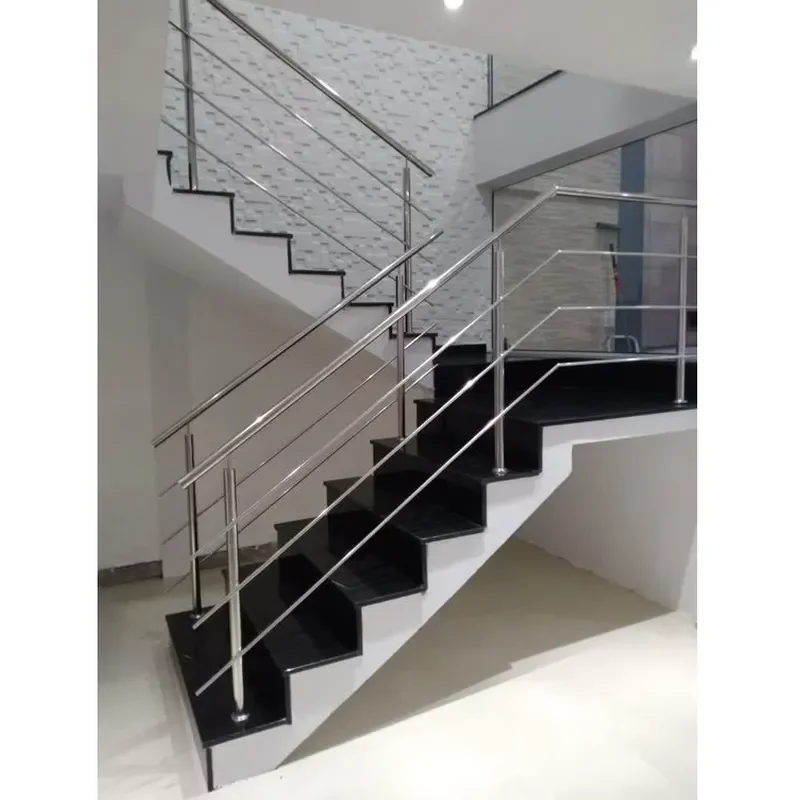Stainless Steel or Aluminum Round Bar Rod Railing With Staircase Railing Design Rod Cable Railing Post