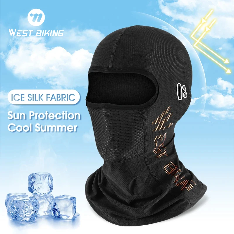 

WEST BIKING Cycling Cap Summer Ice Silk Balaclava Helmet Liner Fishing Bike Full Face Cover Sports Headwear Scarf Anti-UV Hat